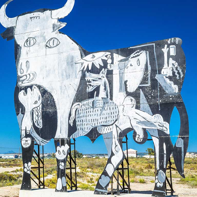 large art billboard of a cow