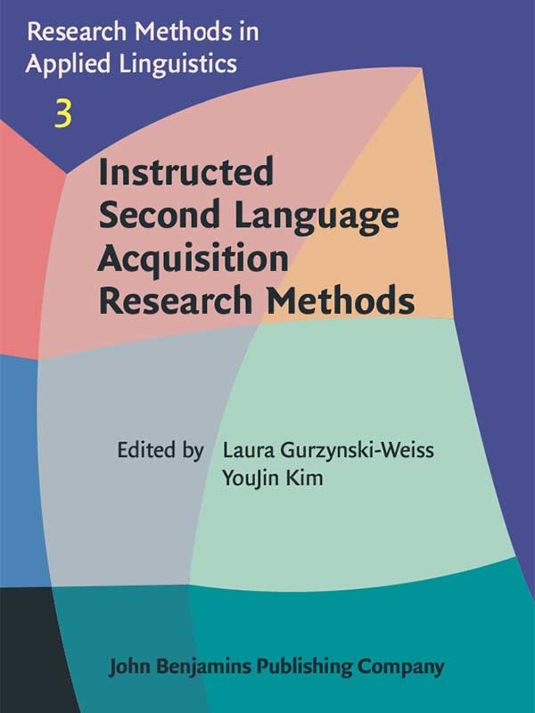 The cover of Instructed Second Language Acquisition Research Methods, which features an abstract collage of various colors.